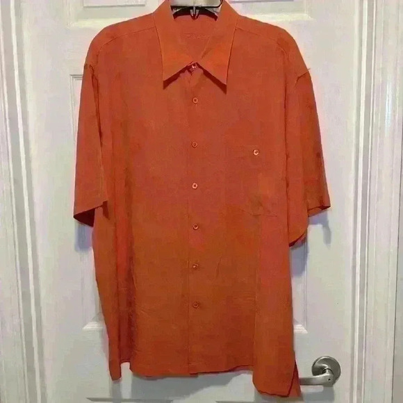 Tori Richard 100% Soft Smooth Silk Short Sleeve Shirt w/ Palm Trees Mens Size XL - Picture 2 of 9